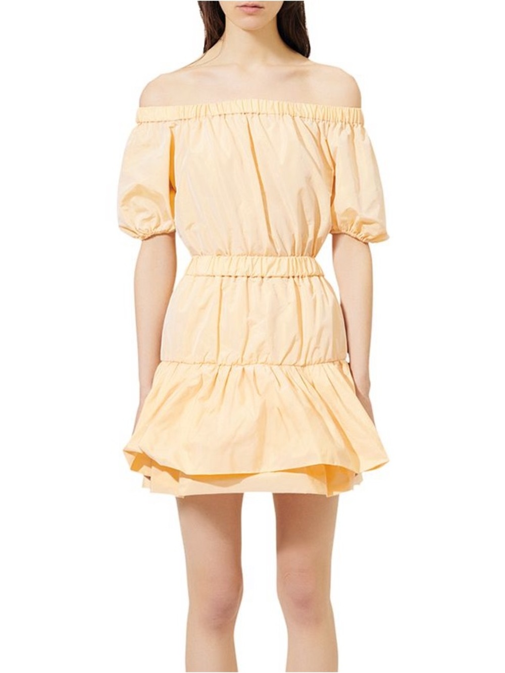 MAJE Romey Off the Shoulder Dress In Orange sz 34 (XS)